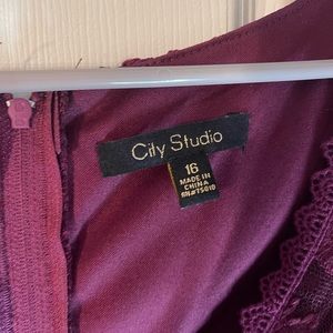 Womens Size 16. City Studio Plum Lace dress